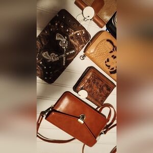 Brown Women's Crossbody Bag - Classic Leather Style Bundel 6